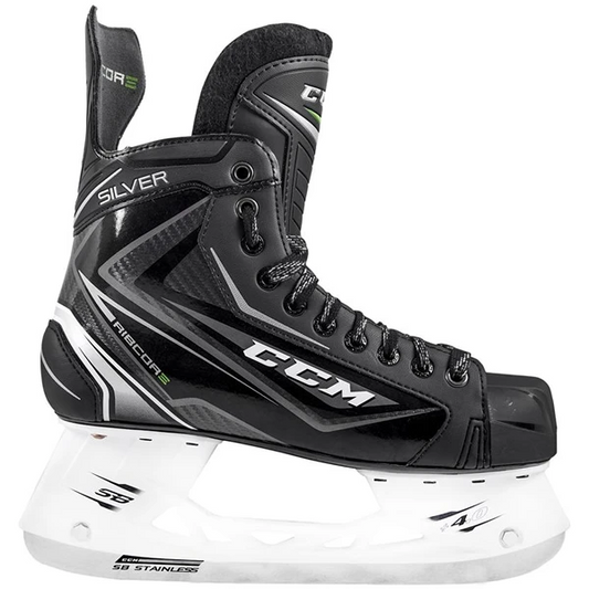 CCM Ribcor Silver Ice Skates - SENIOR