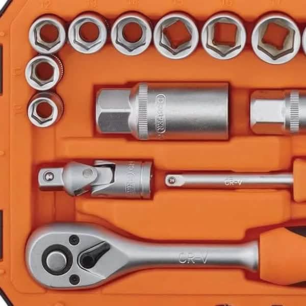 Draper 22110 34 Piece Socket & Bit Set 1/4 & 3/8 Drive 6 Point Chrome Vanadium HI-TORQ® Sockets
