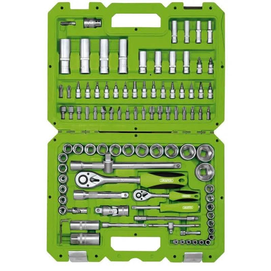 Draper 55318 Socket Ratchet Tool Kit - 1/4 , 1/2 Dr. (100 Piece) Metric Dr-55318